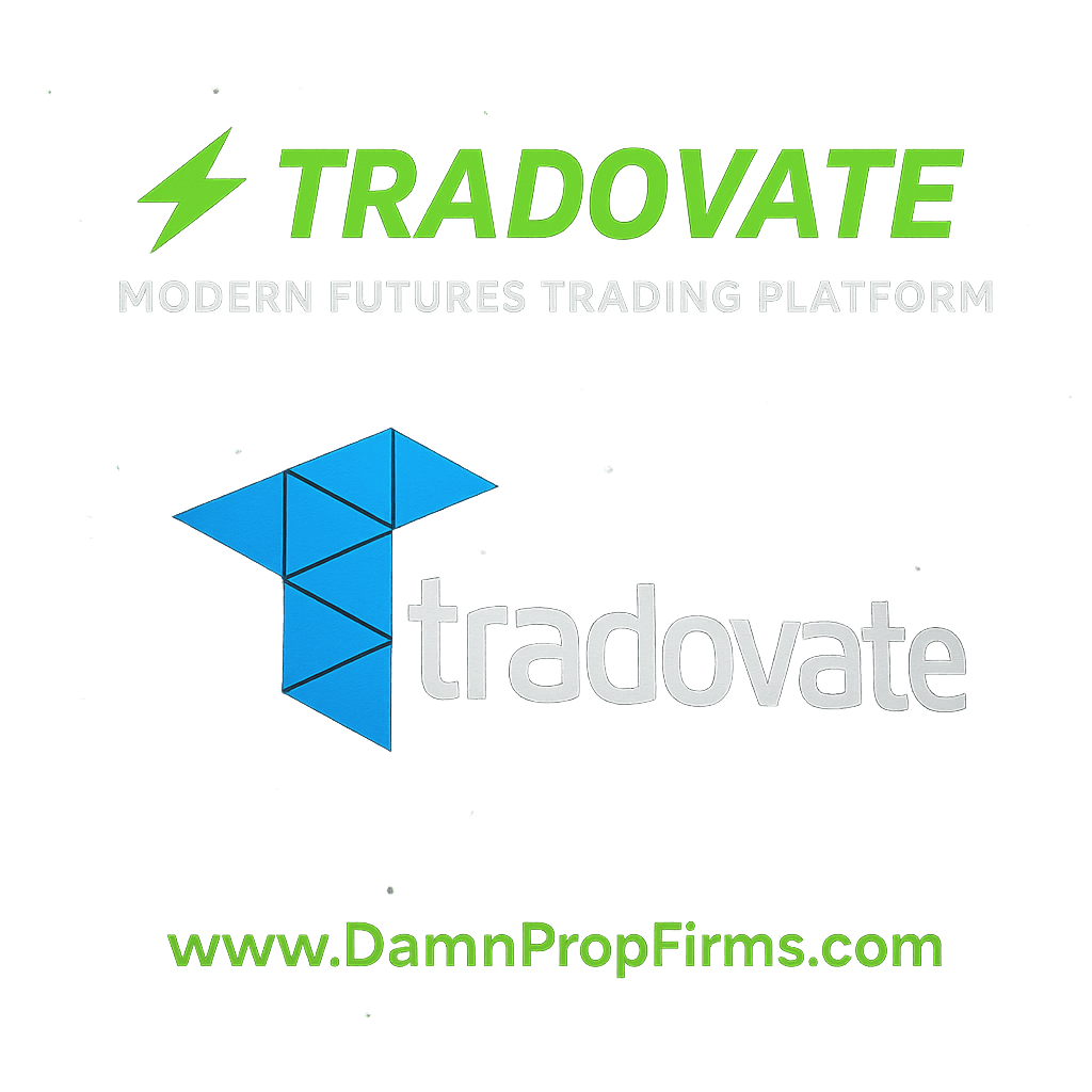 Tradovate futures trading platform logo optimized for prop firm traders – modern cloud-based execution, TradingView integration, and low commissions.